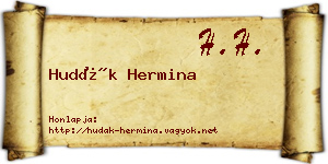 Hudák Hermina névjegykártya